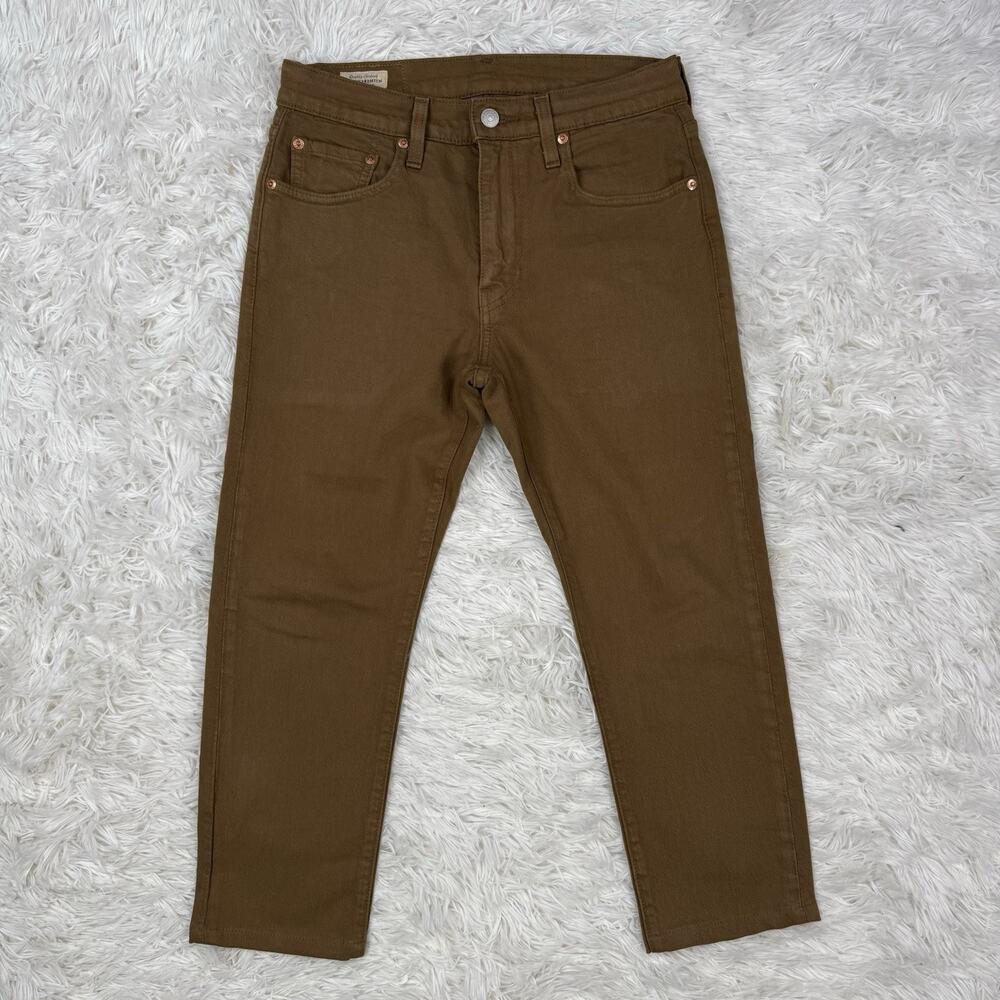 Levis Premium 512 Jeans Mens Slim Taper Big E Dark Wash Denim Casual Brown 28x22